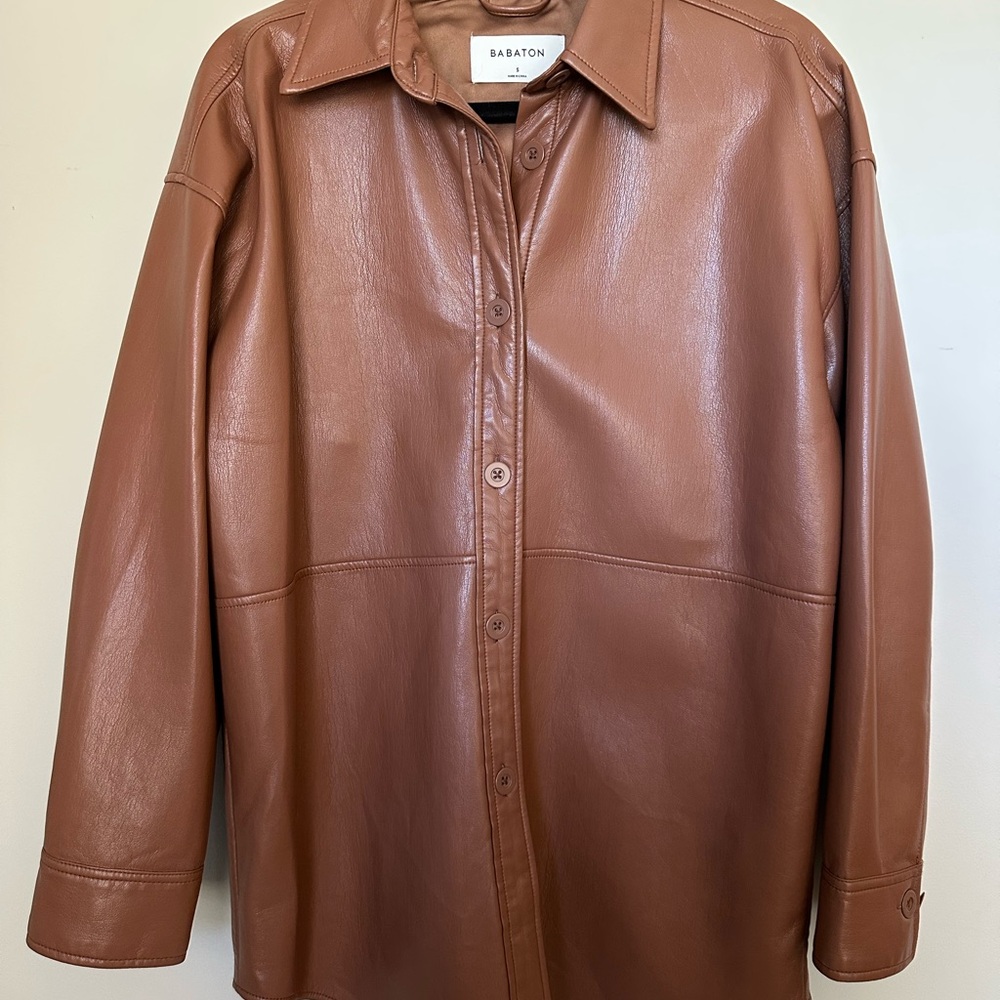Babaton Women's Tan Leather Jacket